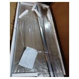 32"W x 72" Pivot Shower Door,Half Frame Shower Door,1/4" Transparent Glass,Chrome Aluminum Frame - Retail: $138