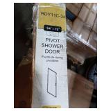 32"W x 72" Pivot Shower Door,Half Frame Shower Door,1/4" Transparent Glass,Chrome Aluminum Frame - Retail: $138