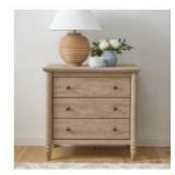 My Texas House 437237 Monroe 3 Drawer Nightstand with USB, Brushed Oak Finish - Retail: $174