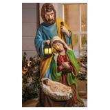 32 1/4" Light-Up Nativity Holy Family with LED Lantern Christmas Decoration - Retail: $65