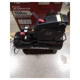 8 Gal. 150 PSI Portable Electric Oil-Free Horizontal Hotdog Air Compressor with Rubber Wheels and 1-Quick Coupler (Missing a Wheel) - Retail: $149