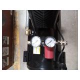 8 Gal. 150 PSI Portable Electric Oil-Free Horizontal Hotdog Air Compressor with Rubber Wheels and 1-Quick Coupler (Missing a Wheel) - Retail: $149