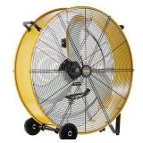 HiCFM 13000 CFM 30 Inch Heavy Duty High Velocity Barrel Floor Drum Fan with Powerful 1/3HP Motor  9ft Cord  5in Solid Wheels for Workshop  Garage  Com - Retail: $280