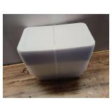 Sterilite Set of (10) 6 Quart Storage Boxes  Clear Plastic Storage Bin with Snap-on Lid  White -