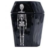 Way to Celebrate Halloween Ceramic Coffin Treat Jar, Food Storage