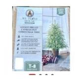 My Texas House 4FT Pre-Lit Cypress Pot Christmas Tree LED Lights  - Retail: $113