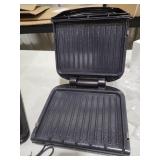 George Foreman 4-Serving Removable Plate Electric Grill and Panini Press, George Tough Non-Stick Coating, Drip Tray Catches Grease, Black