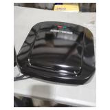 George Foreman 4-Serving Removable Plate Electric Grill and Panini Press, George Tough Non-Stick Coating, Drip Tray Catches Grease, Black