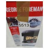 George Foreman 4-Serving Removable Plate Electric Grill and Panini Press, George Tough Non-Stick Coating, Drip Tray Catches Grease, Black