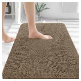 OLANLY Bathroom Rugs 36x24, Extra Soft Absorbent Chenille Bath Rugs, Rubber Backing Quick Dry, Machine Washable Bath Mats for Bathroom Floor, Tub and Shower, Home Decor Accessories, Tan