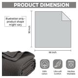 100% Cotton Blankets Queen Size for Bed - Waffle Weave Blankets for Summer, Lightweight and Breathable Soft Woven Blanket for Spring, (Dark Grey, Queen (90\" x 90\"))