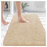 OLANLY Bathroom Rugs 36x24, Extra Soft Absorbent Chenille Bath Rugs, Rubber Backing Quick Dry, Machine Washable Bath Mats for Bathroom Floor, Tub and Shower, Home Decor Accessories, Beige