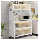 Bar Hutch with Flip Door, 5 Tier Bakers Rack,