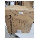 Automatic Smart Cat Litter Box, Large Capacity Self-Cleaning Litter Box with Infrared/Gravity/Ambient Light Function(Model B), White