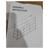 White Dresser for Bedroom with 9 Drawers, TV Stand with Power Outlets