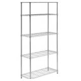 5-Tier Heavy Duty Adjustable Shelves, Metal Storage Rack Black