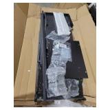 Dresser for Bedroom with LED Lights & Power Outlets Dresser with 8 Drawers Fabric Dressers & Chests of Drawers for Bedroom, Sturdy Metal Frame, Acrylic Plates (Charcoal Black)