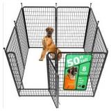 FXW Rollick Unleashed Dog Playpen for Indoor, Yard, RV Camping, 50 inch 8 Panels for Large Dogs, Black Patented