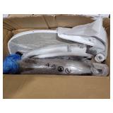 Tall Drafting Chair with Lumbar Support and Footrest Ring, Supportive Tall Extended Height Ergonomic Desk Chair for Home Work, Breathable Mesh Office Chair with Flip up Arms(Gray)