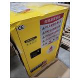30 Gallon Flammable Storage Cabinet 23*18*35in, Fire Resistant Cabinet with Adjustable Shelves, Thickened Galvanized Steel Flammable Safety Cabinet for Commercial, Industrial and Home Use, Yellow