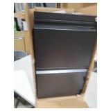 2 Drawer File Cabinet, Metal Filing Cabinet with Lock for Office Legal/Letter Size, Black, Fully Assembled Except Wheels