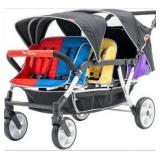 Familidoo H6E 6 seat Baby Stroller- Double Canopy - Daycare Strollers with 5 Point Safety Harness - Backseat footrest Extension for 0 to 36 Months