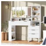 Makeup Vanity Desk with Mirror and Lights, 47.3