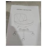 Criss Cross Chair with Wheels,Cross Legged Office Chair with 2 Layer Cushion,Comfy Wide Seat,Leather,Amless, Vanity Chairs for Home,Office,Make Up,Bed Room,Adjustable,Pink