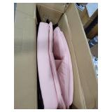 Criss Cross Chair with Wheels,Cross Legged Office Chair with 2 Layer Cushion,Comfy Wide Seat,Leather,Amless, Vanity Chairs for Home,Office,Make Up,Bed Room,Adjustable,Pink