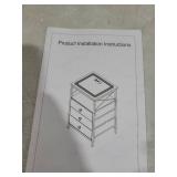 End Table with Charging Station,Glass Top Night Stand with LED Lights,Nightstand with 3 Drawers for Bedroom,Morden Side Table with Storage Shelves for Small Space,Black