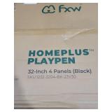 FXW Rollick Unleashed Dog Playpen for Indoor, Yard, RV Camping, 32 inch 4 Panels for Small and Medium Dogs, Black