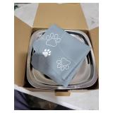 Veken Innovation Award Winner Stainless Steel Cat Water Fountain, 95oz/2.8L Automatic Pet Fountain with 6 Replacement Filters & 6 Pre-Filter Sponges & Silicone Mat for Cats, Dogs (Silver)