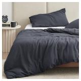 EXQ Home Duvet Cover for Weighted Blanket 60x80 inches, Breathable Soft Cover Machine Washable with 8 Ties (Dark Gray,Duvet Cover only)