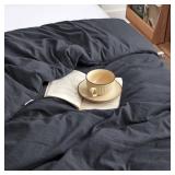 EXQ Home Duvet Cover for Weighted Blanket 60x80 inches, Breathable Soft Cover Machine Washable with 8 Ties (Dark Gray,Duvet Cover only)