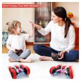 Rcabcar Double Sided RC Car, 4WD Off-Road Stunt Car with 360 Flips, 2.4Ghz Indoor/Outdoor All Terrain Rechargeable Electric Toy Car for Kids 3+