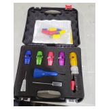 Wire stripper for drill, 14-12-10-8-6 gauge wire strippers,electrician tools, wire twister tool for drill, cable quick stripper set with 20 wire caps and 1 spare blade