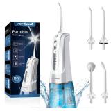 Water Flosser Pick for Teeth: 4 Modes Cordless Portable Water Flossers Teeth Cleaner Rechargeable 300ML IPX7 Waterproof Oral Irrigator Flossing Cleaning Picks for Home Travel