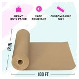 Bryco Goods 18\" x 1200\" Brown Kraft Packing Paper - USA Made - Versatile for Different Arts and Crafts Projects - Pin Up Your Work Or School Notes - Create Vision Board for Your Bedroom