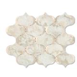 OYASIMI 10 Sheet Arabesque Peel and Stick Backsplash Tile, Stick on Backsplash for Kitchen and Bathroom Wall, Ecru Beige Stone Look PVC Mixed Metal Aluminum