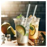 Party Essentials Disposable Plastic Drinking Straws, 10.25\" Giant/300 Count, Individually Wrapped Clear