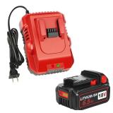 18V Battery 6.5Ah Replacement for Milwaukee M-18 Battery with Charger