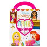 Disney Baby Princess Cinderella, Belle, Ariel, and More! - My First Library Board Book Block 12 Book Set - First Words, Colors, Numbers, and More! - PI Kids