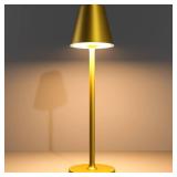 Timjorman LED CordlessTable Lamp,4000mAh Rechargeable Battery Desk lamp,3 Level Brightness Portable Night Light, Minimalist Design, for Couple Dinner/Coffee Table/Restaurant/Bedroom(Bronze)