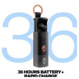 Skullcandy Dime Evo Wireless Earbuds, Bluetooth Headphones, Noise Isolating Fit, Up to 36 Hours Battery, Microphone for iPhone Android, Easy Carry with Clip-Anywhere Case - True Black