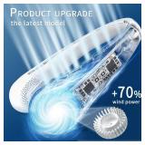FrSara Neck Fan, Portable Personal Fan Strong Wind, 5200mAh, Air Volume,360° Cooling, No Hair Twisting, Air Volume On 2 Sides, Non-Slip, Quick Charge, Long Use Time, Gift for Women, Men, Birthday