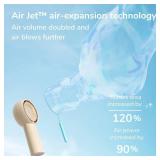 JISULIFE Handheld Portable Turbo Fan [16H Max Cooling Time], 4000mAh USB Rechargeable Personal Battery Operated Mini Small Pocket Fan with 5 Speeds for Travel/Outdoor/Vacation/Concerts - Brown