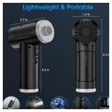 Compressed Air Duster, 100000RPM Handheld Car Air Blower& Pump, 3 Gear Adjustable Electric Air Duster/Mini PC Cleaner, Rechargeable Keyboard Duster with LED Light-8 Kits Air Blower for Computer