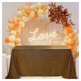 Fitable Black&Gold Sequin Tablecloth for Parties 60x102 Inch - Sparkle Glitter Table Cloth Laser Round Overlay for Wedding Baby Shower Ceremony Birthday Holiday Banquet