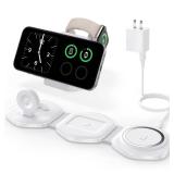 3 in 1 Wireless Charging Station for Apple Multiple Devices, Foldable Magnetic Fast Travel Charger, Compatible with MagSafe iPhone 16 15 14 13 12 Apple Watch & AirPod, Gift for Women