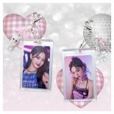 LQTIIITQL 2 Sets Photocard Holder with Cute Cat Keychain Transparent PhotoCard Holder Y2K Charm Holders Kawaii Photo Card Keychain Acrylic ID Bus Card Holders Y2K Accessories